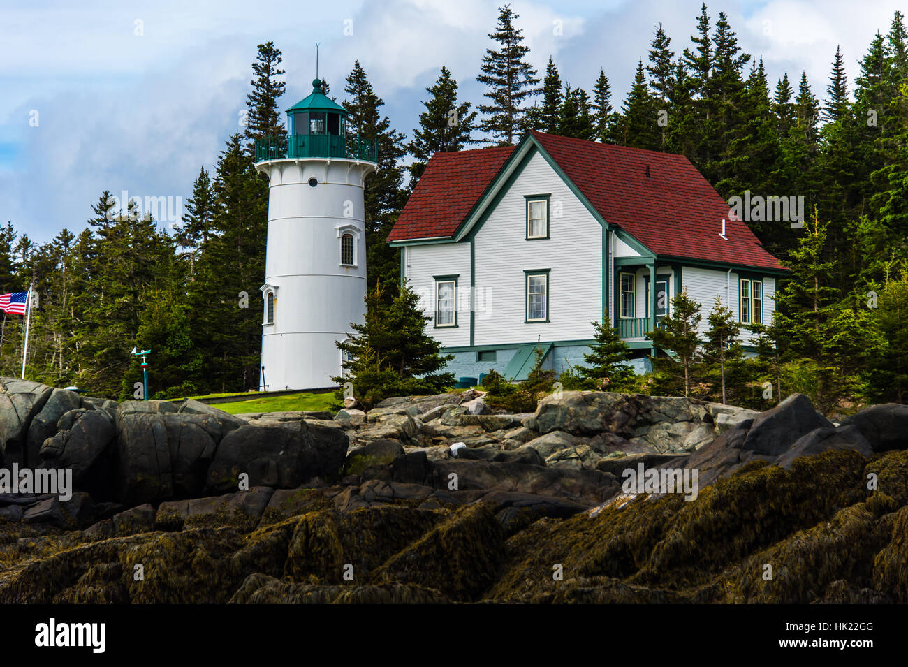 Curtis Island lighthouse Stock Photo