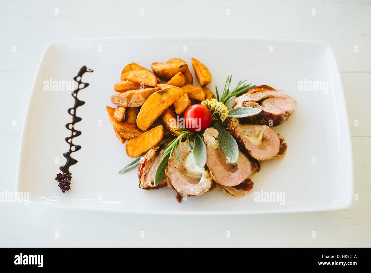 Beautiful and tasty meal on a plate Stock Photo