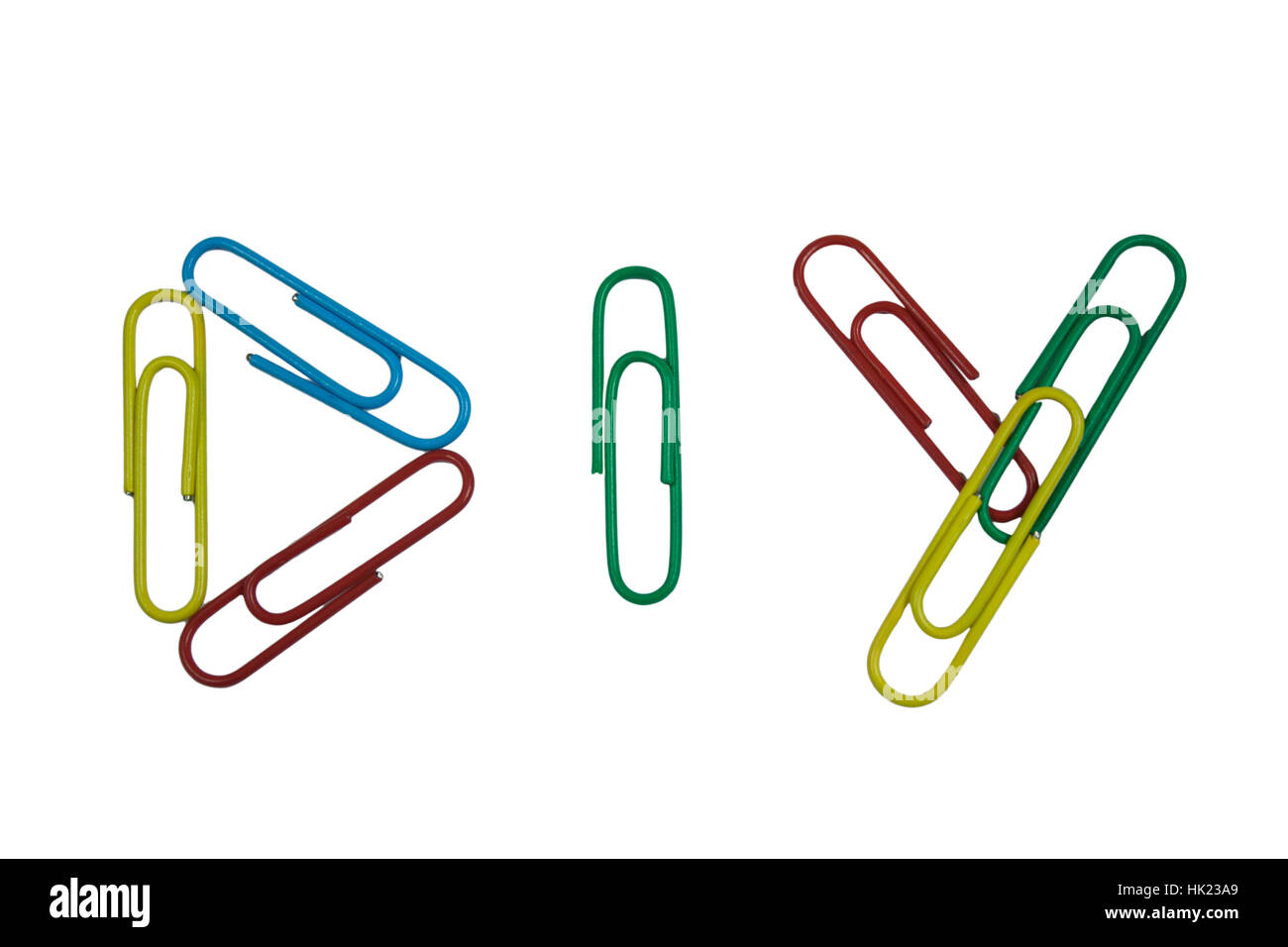 Colourful Paperclips Arrange Into DIY Stock Photo