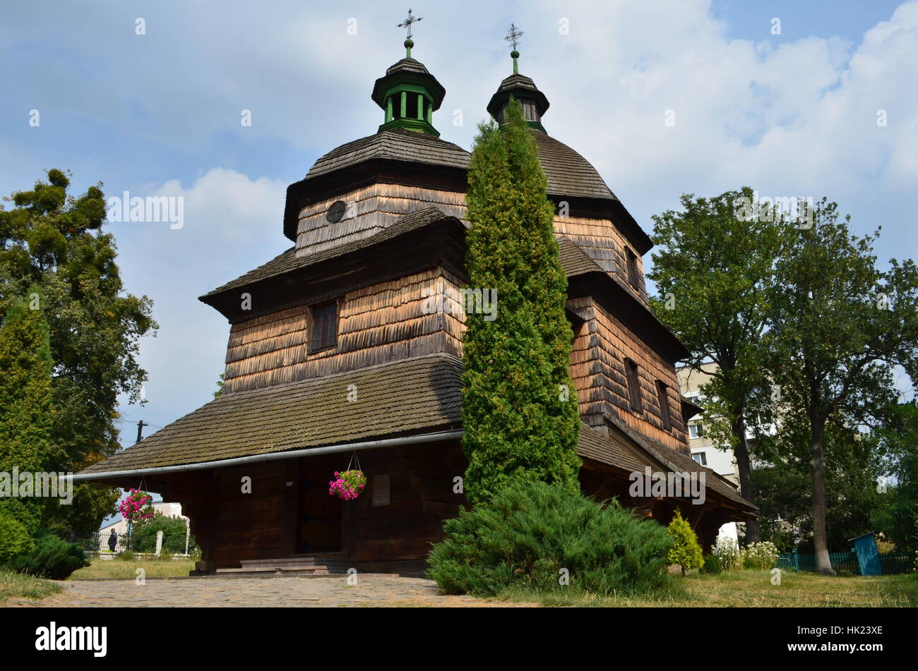 Wooden Church in Ukraine Stock Photo