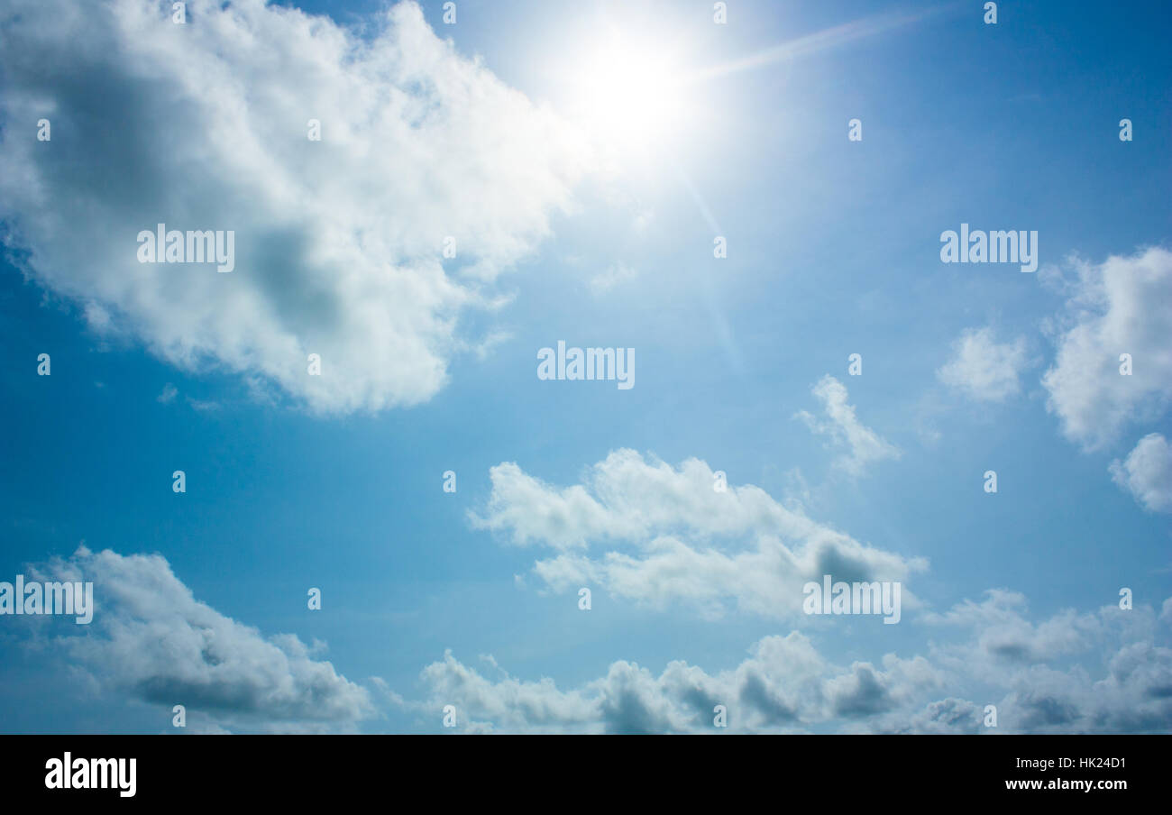 Sun Rim Light Clouds And Sky In Day Stock Photo