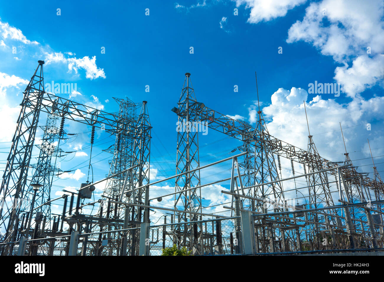 Electrical Power Plant At Day Stock Photo