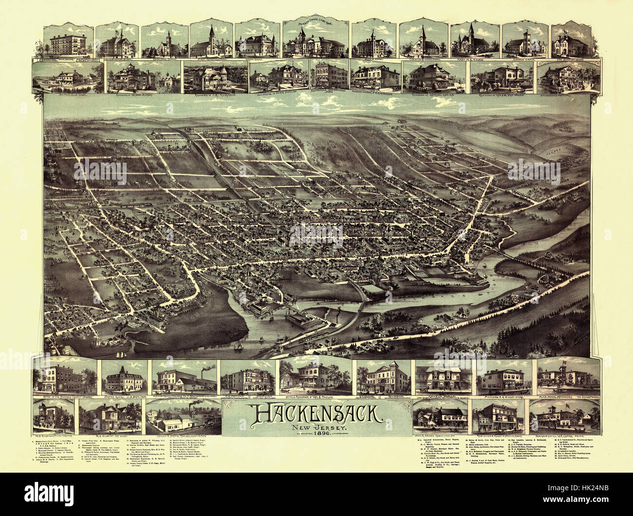 Map Of Hackensack 1896 Stock Photo Alamy
