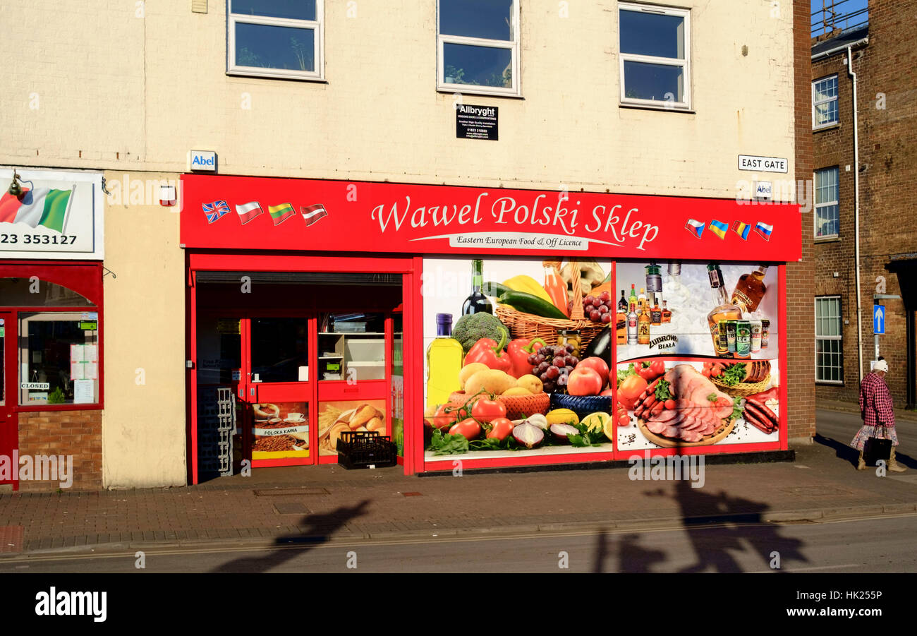 Taunton the county town of Somerset England Polish shop Stock Photo