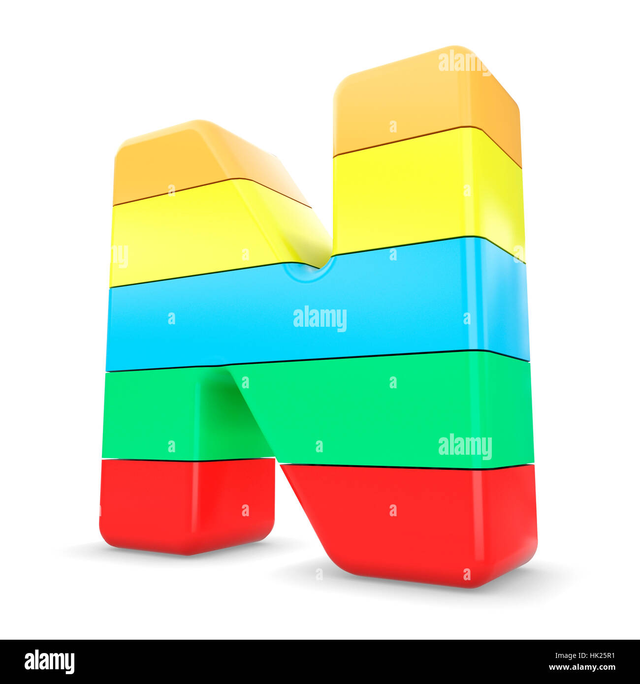 Multicolor N Letter 3d multicolor N letter nine isolated white background Stock Photo - Alamy