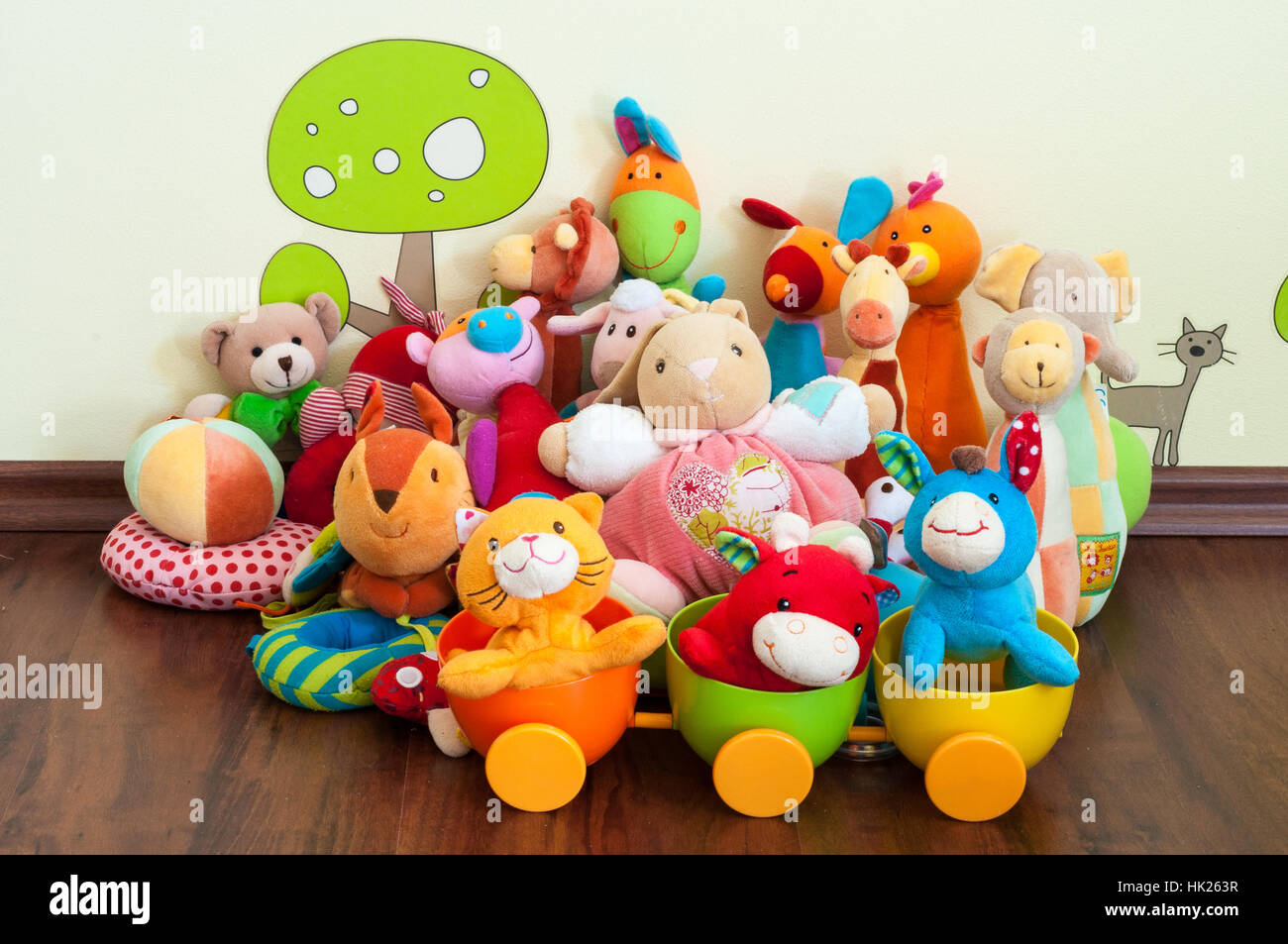 Soft toys in a child's bedroom Stock Photo Alamy