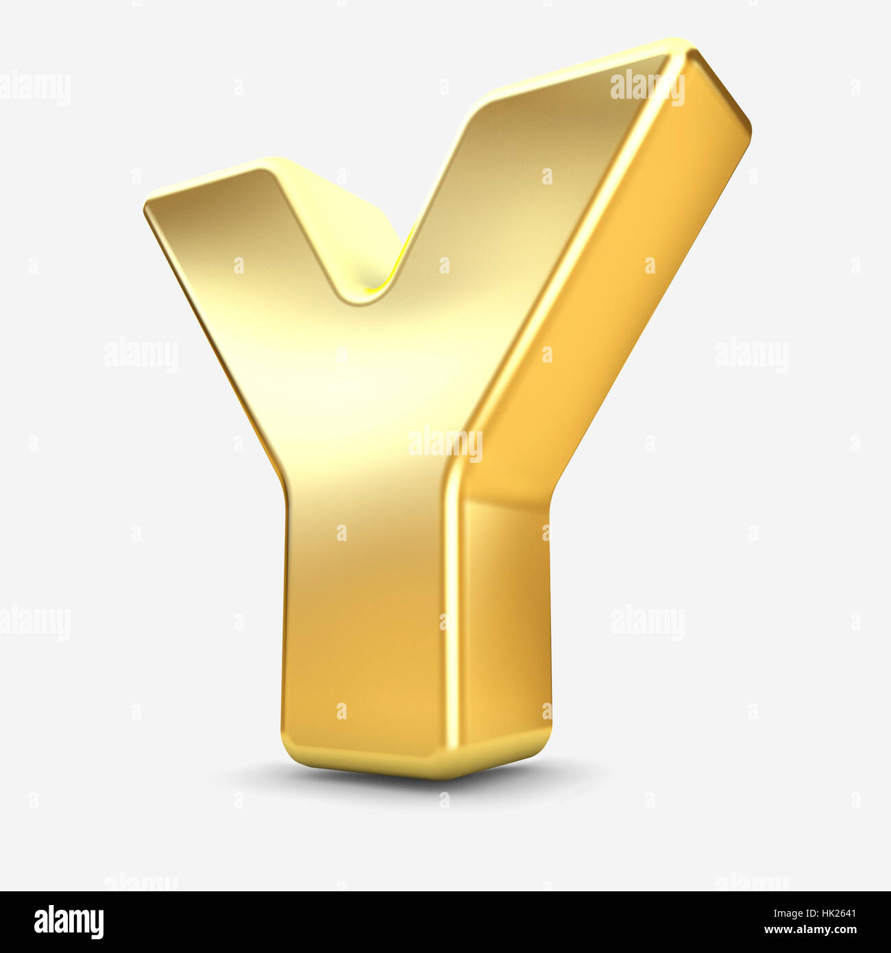 3d gold metal letter Y isolated white background Stock Photo - Alamy