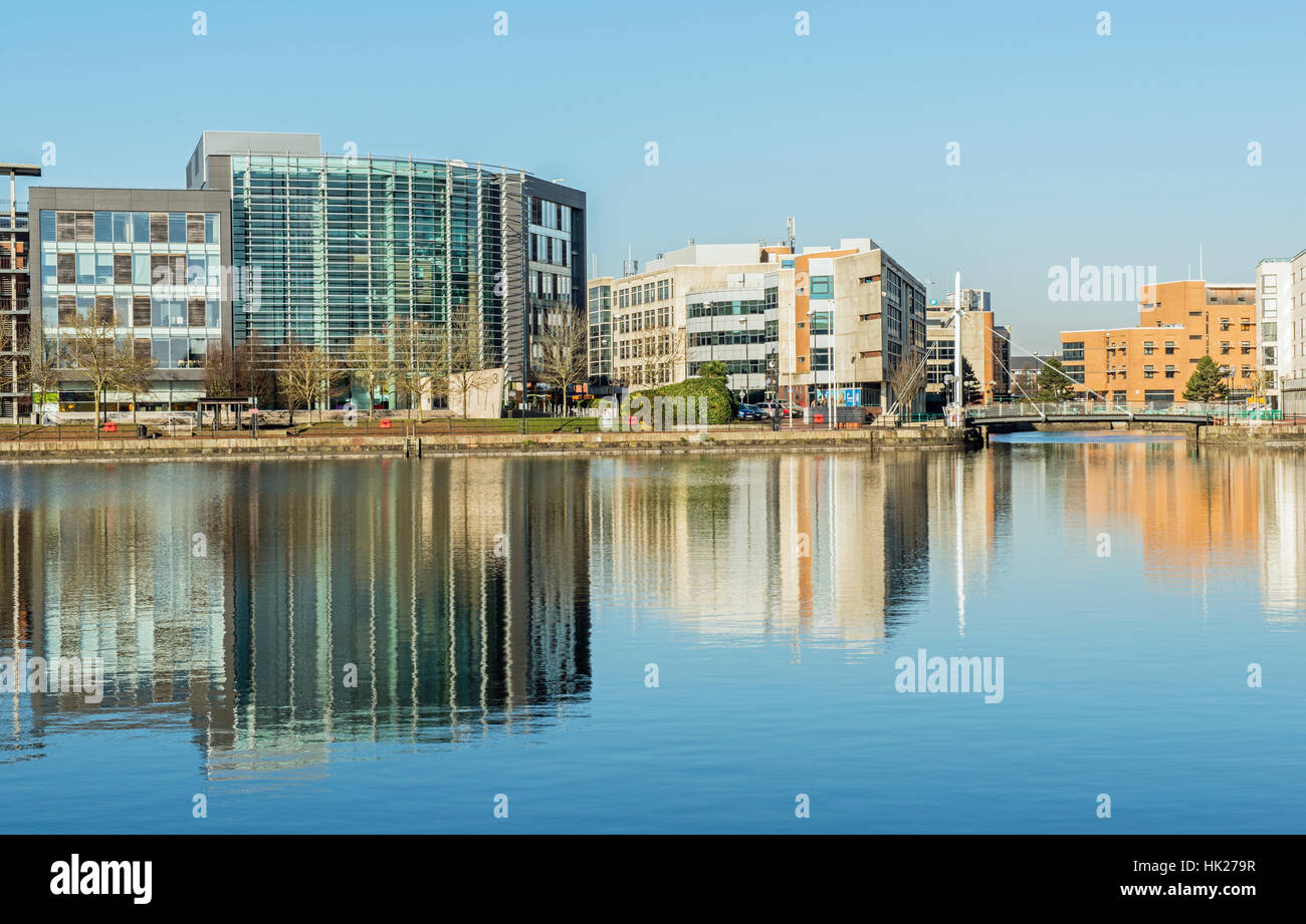 Modern Apartments in Cardiff Bay south Wales Stock Photo