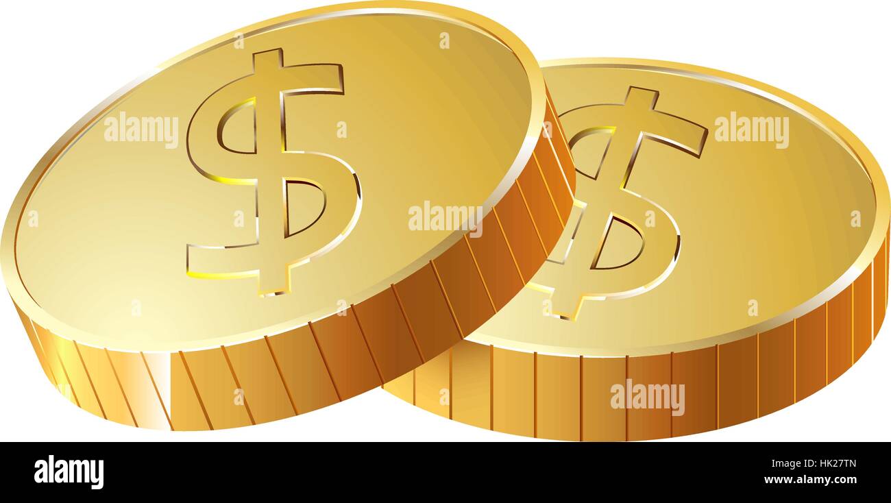 A stack of round gold coins. Vector illustration Stock Vector Image ...