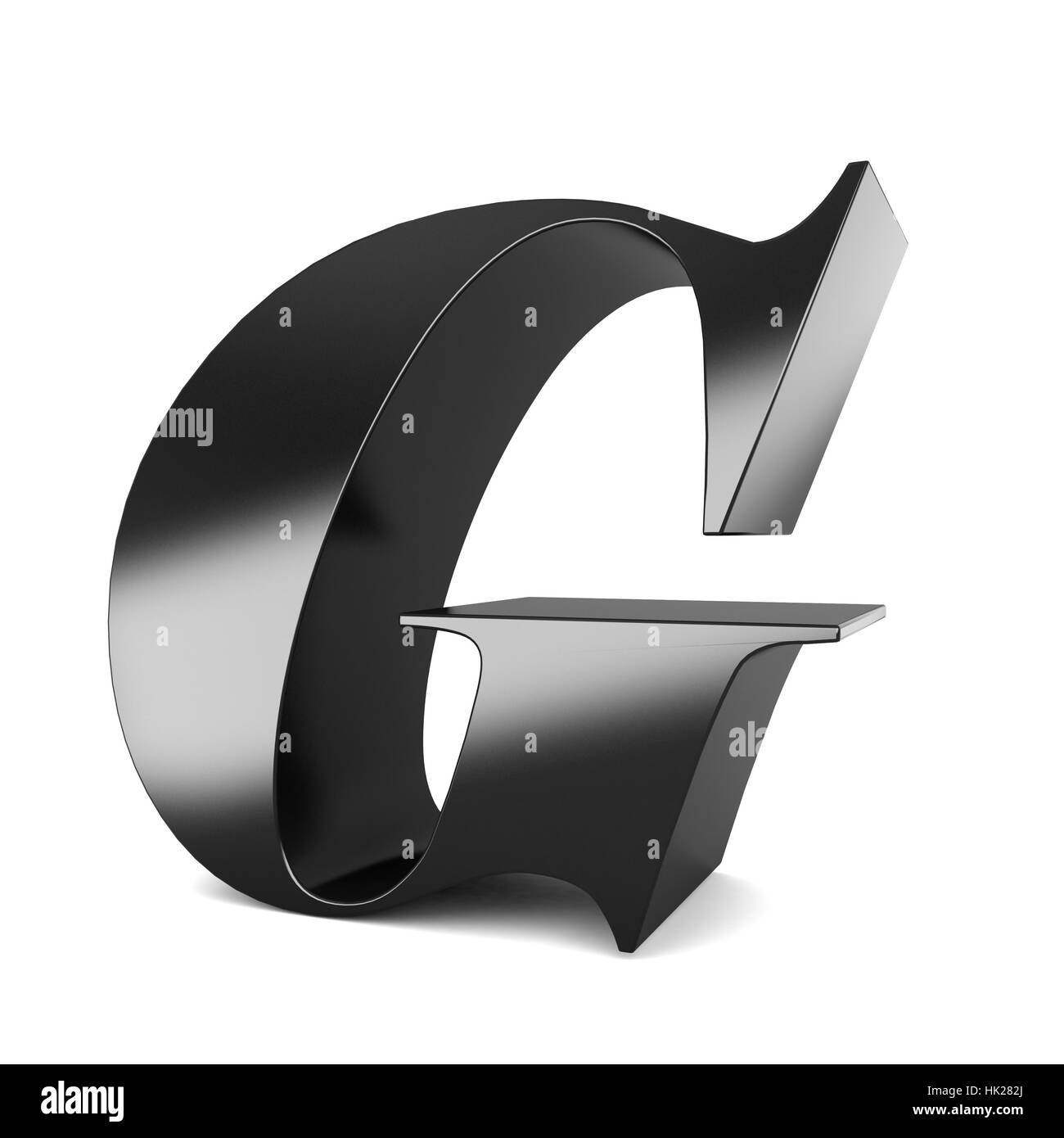 3d black metal letter G isolated white background Stock Photo - Alamy