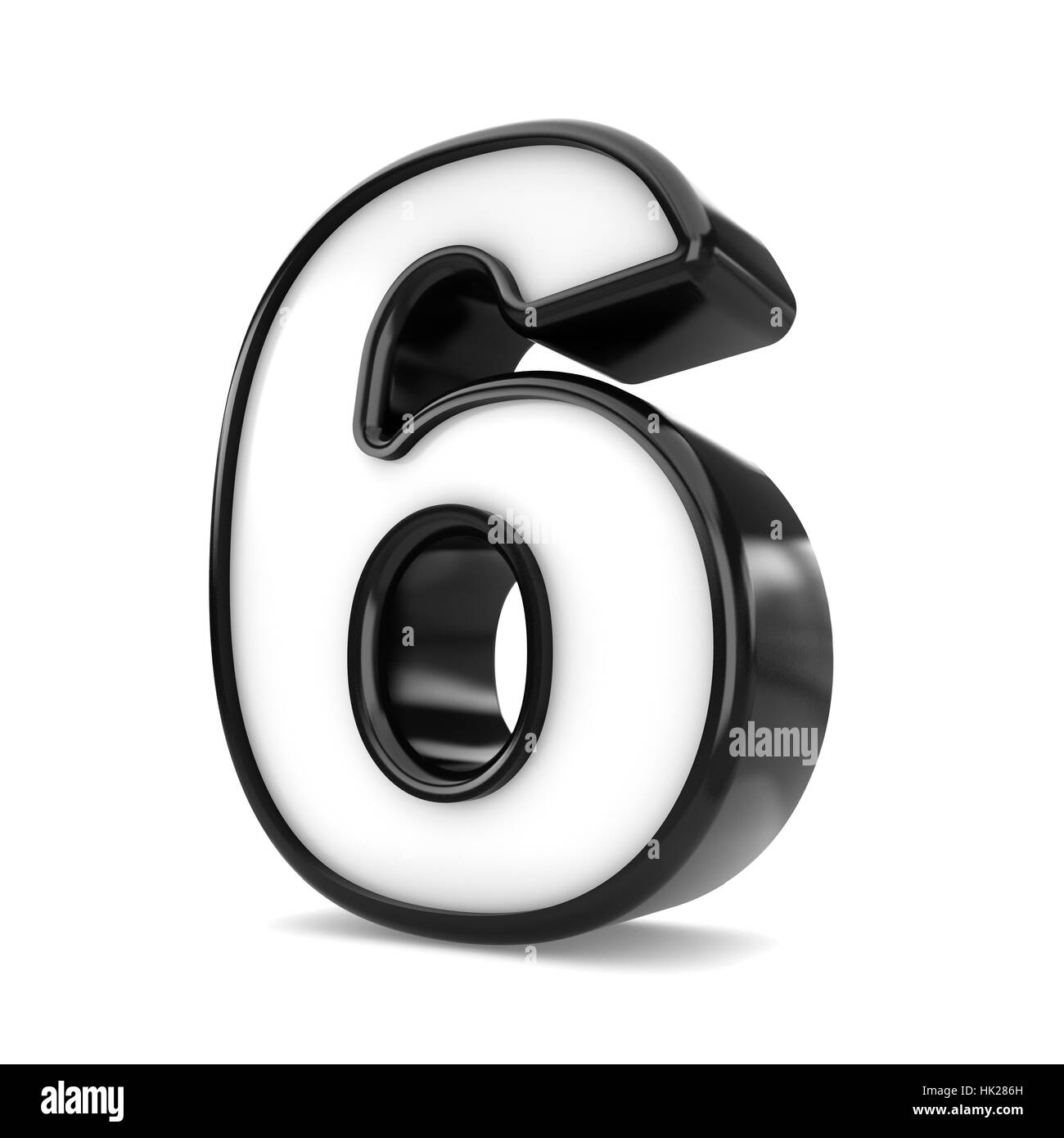 3d black plastic number 6 six isolated white background Stock Photo Alamy