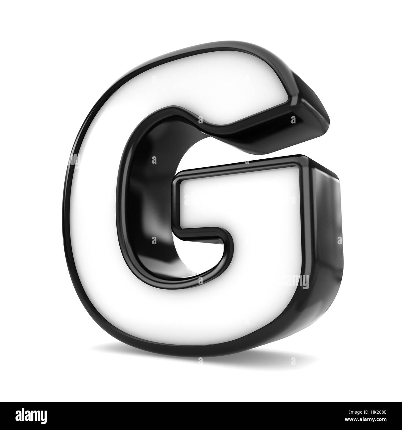 3d black plastic letter G isolated white background Stock Photo - Alamy