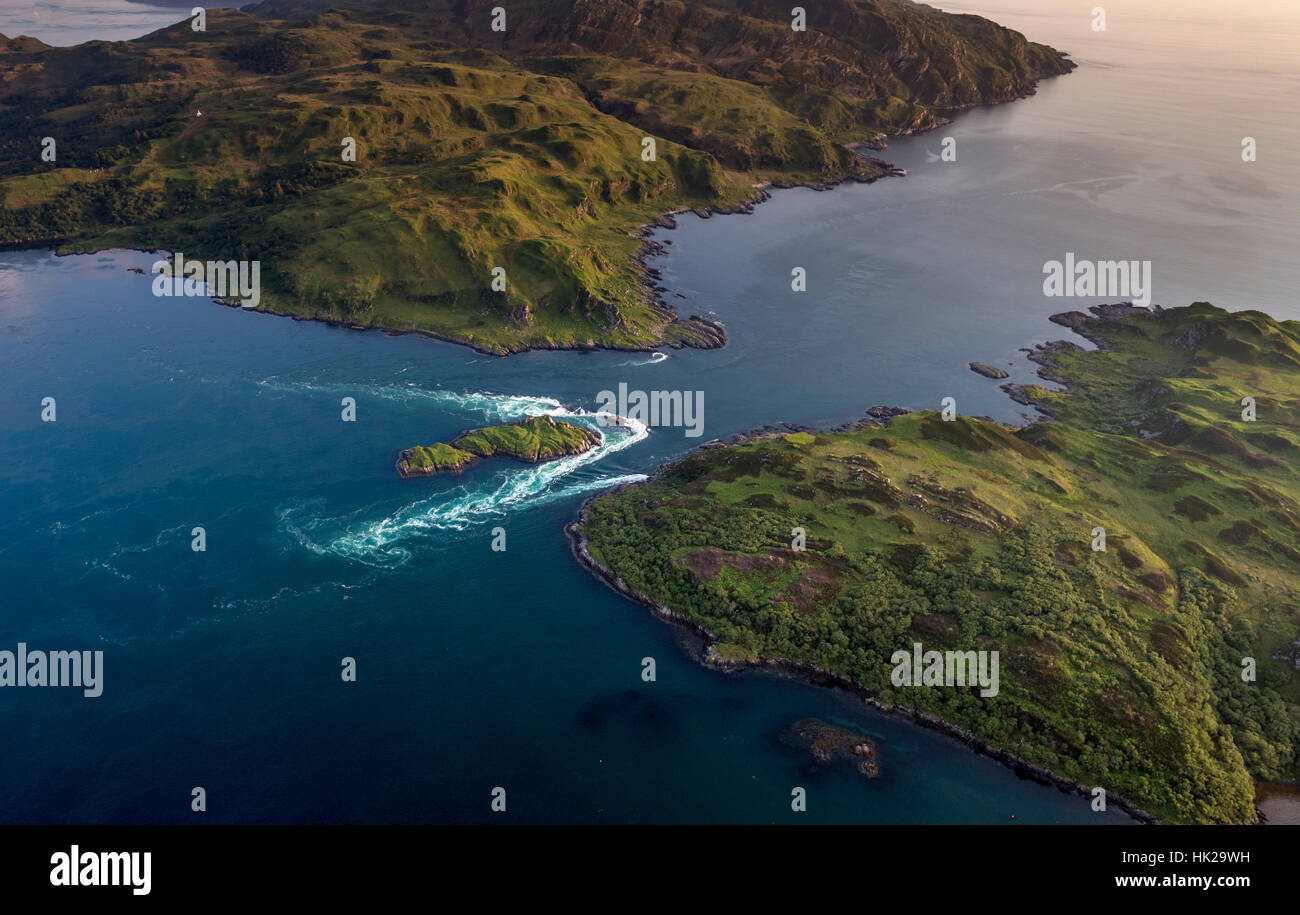 Aerial view of the Atlantic, bealach a Chain Ghlais Scotland Stock Photo