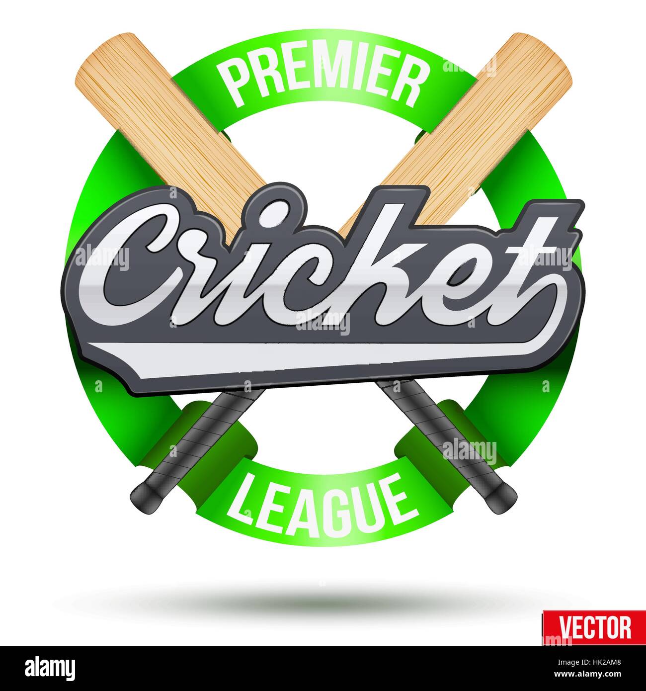 Cricket Sport Label Stock Vector