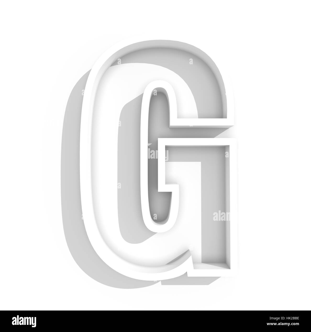 3d white isolated letter G in white background with shadow Stock Photo ...