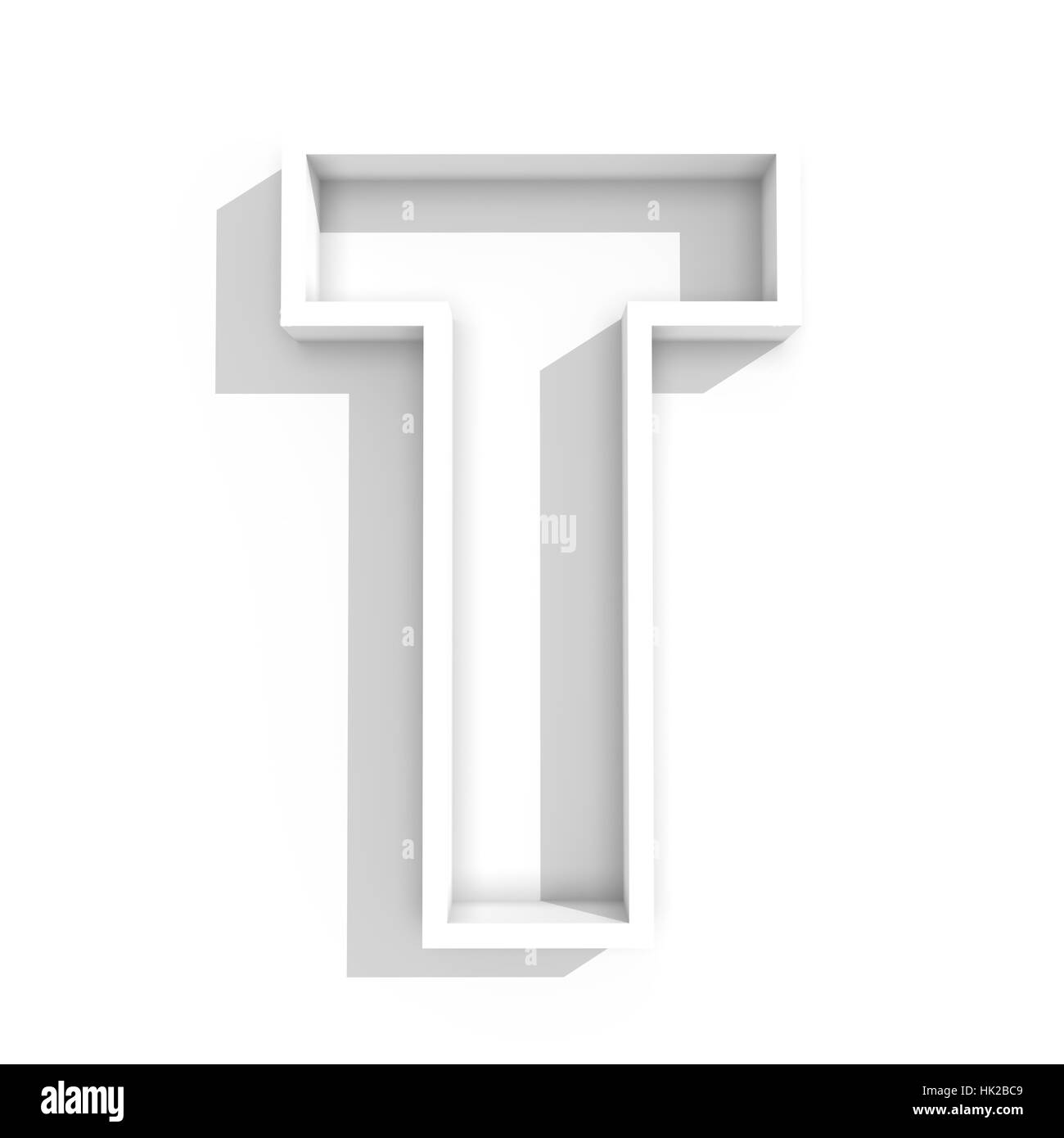 3d white isolated letter T in white background with shadow Stock Photo ...