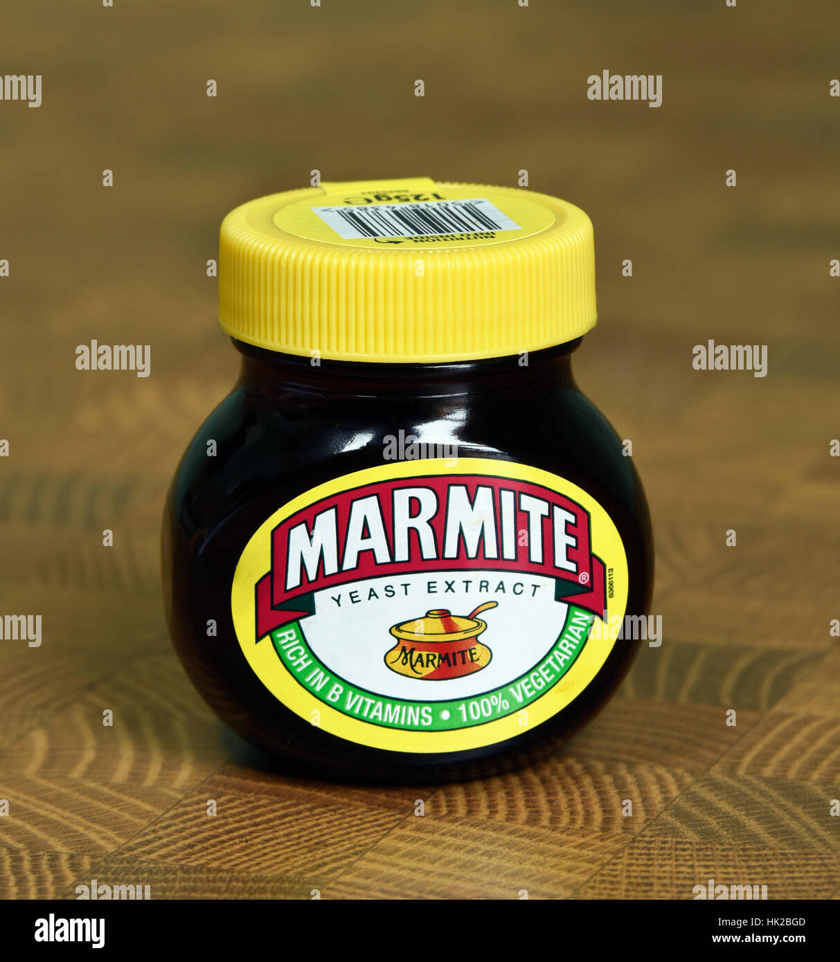Jar of Marmite Yeast Extract. Stock Photo
