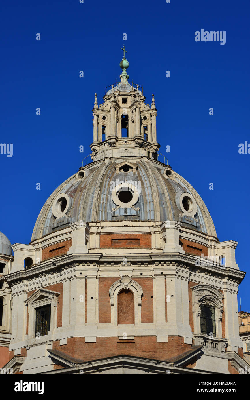 Saint Mary of Loreto beautiful dome, a transition from renaissance to baroque architecture in Rome Stock Photo