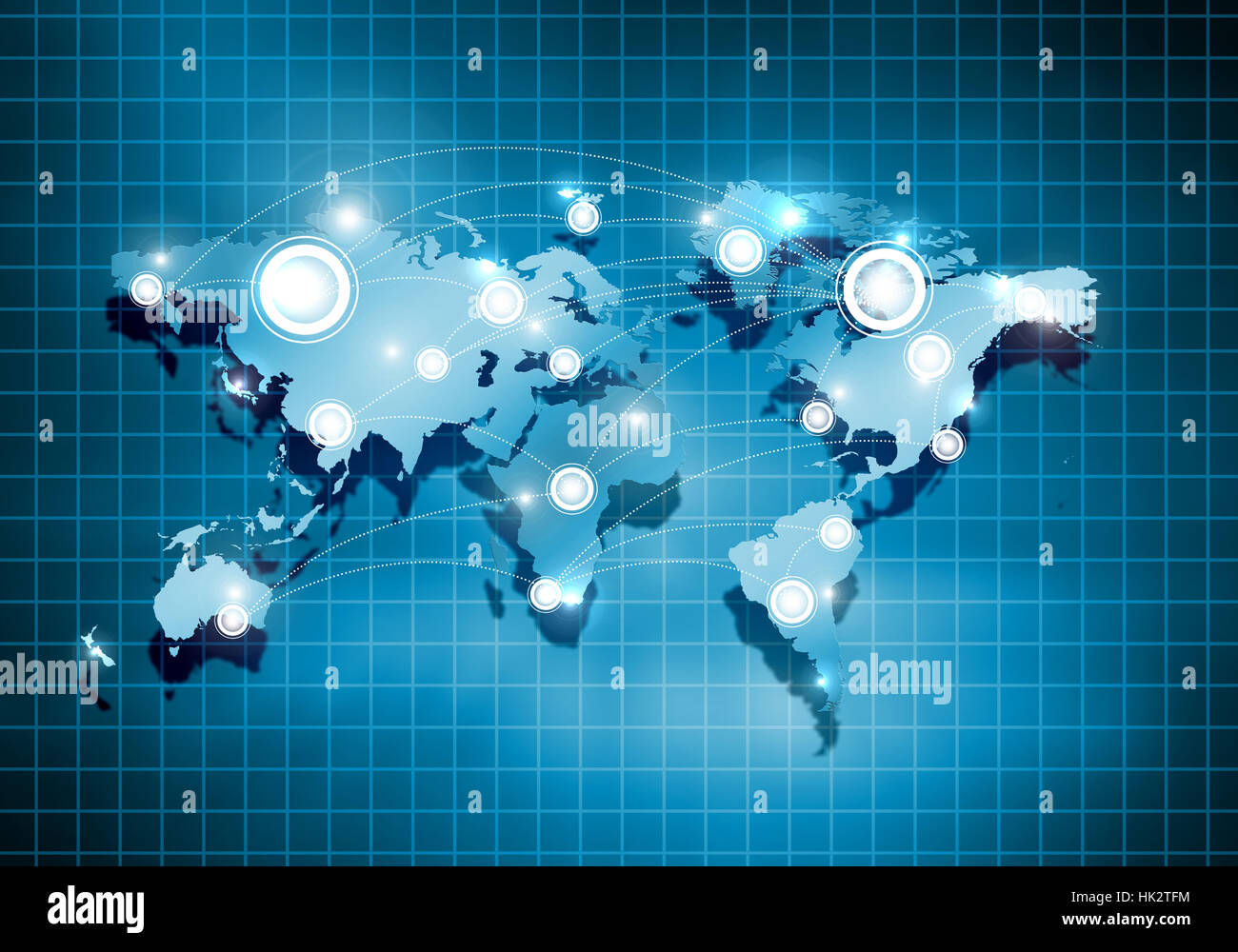 Background digital image of world map with connection lines Stock Photo ...