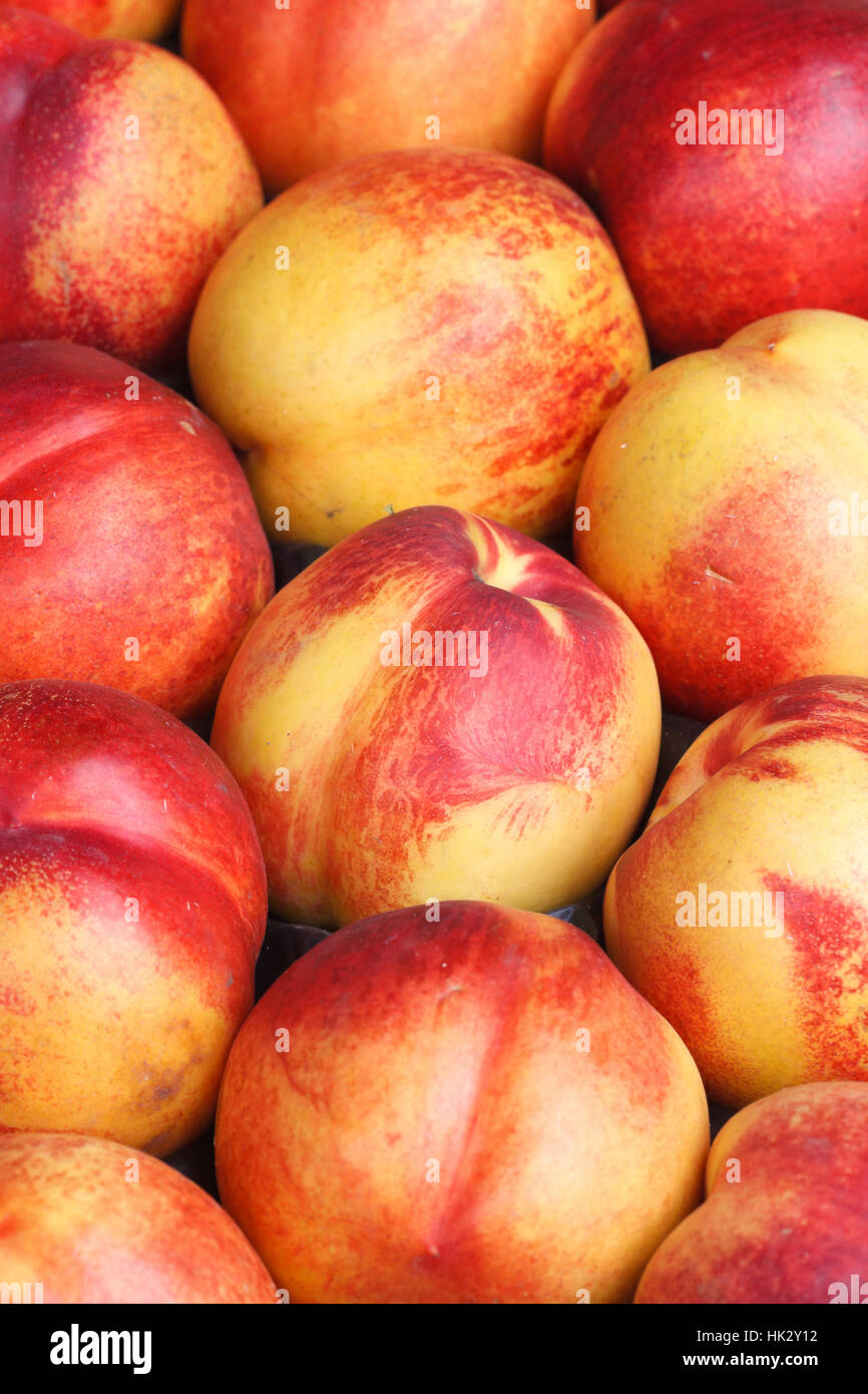 Background of ripe red nectarines closeup. vertical Stock Photo Alamy