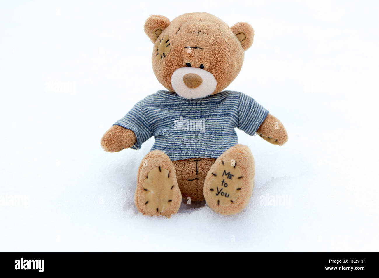 Cute teddy bear in snow hi res stock photography and images Alamy