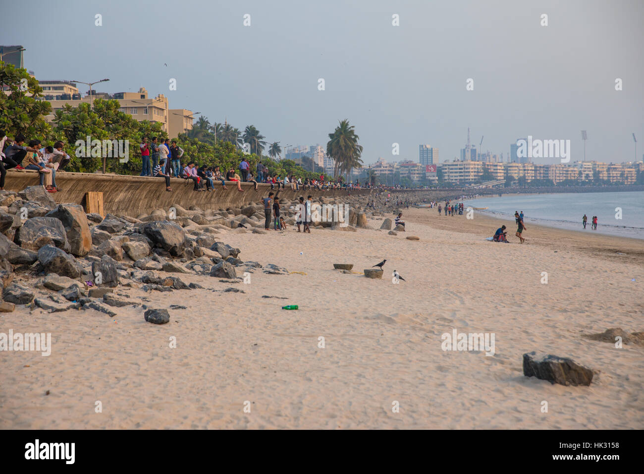 Chowpaty Beach in Mumbai (Bombay), India. Stock Photo
