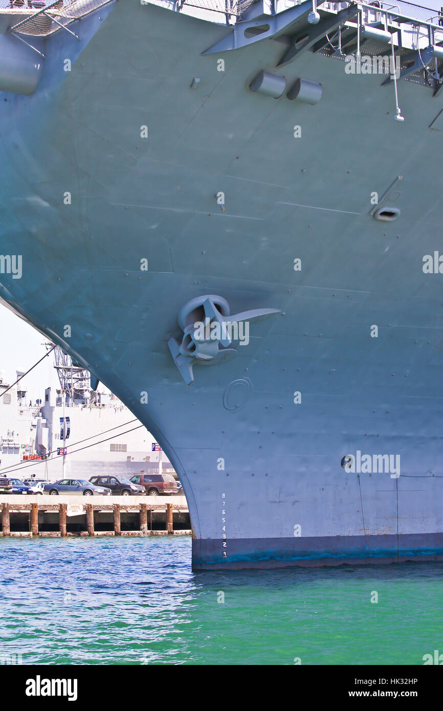 Anchor on the US Navy aircraft carrier Midway museum on the downtown