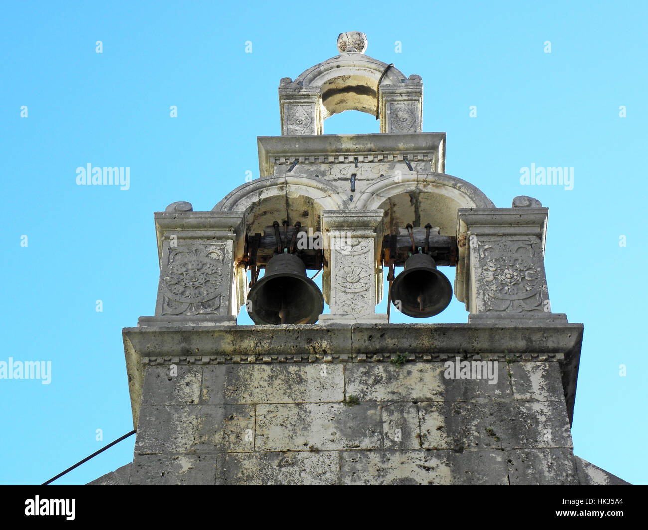 Korcula ancient church bell-tower,Croatia,Europe,4 Stock Photo