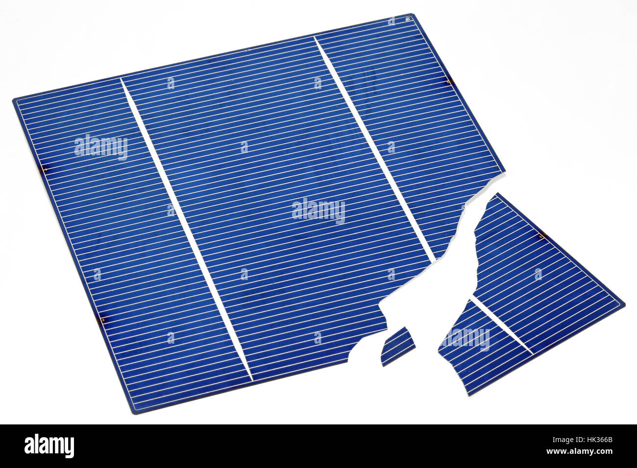 broken solar cell isolated on white background Stock Photo