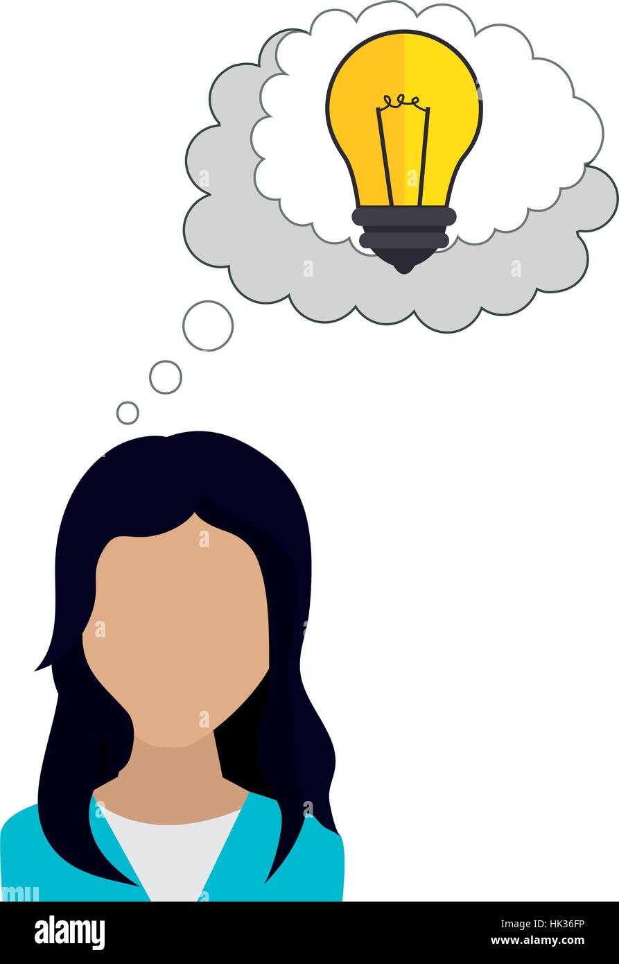 businesswoman character avatar with idea icon vector illustration ...