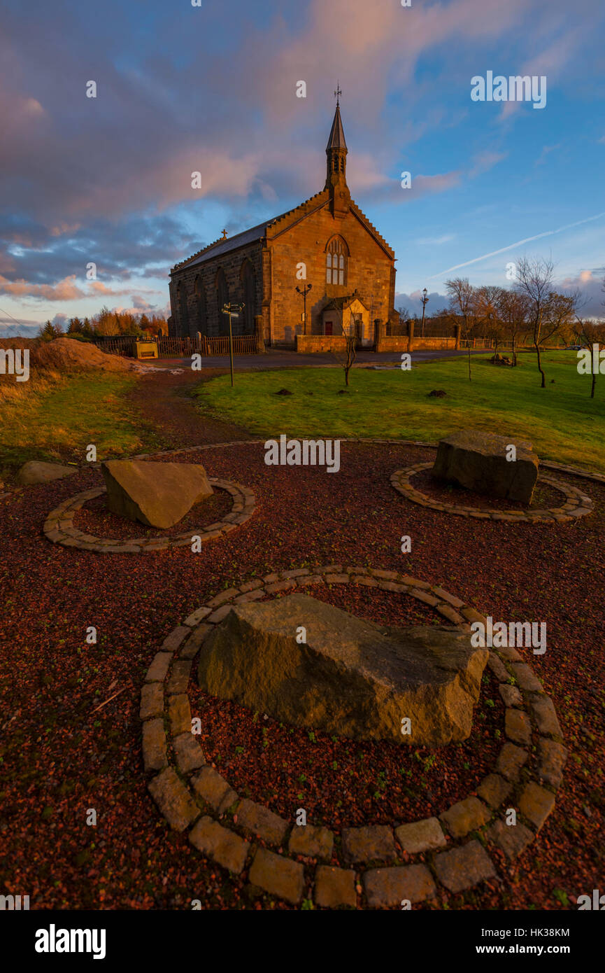 The Kirk O'shotts at Shotts north Lanarksire at Sunset Stock Photo Alamy