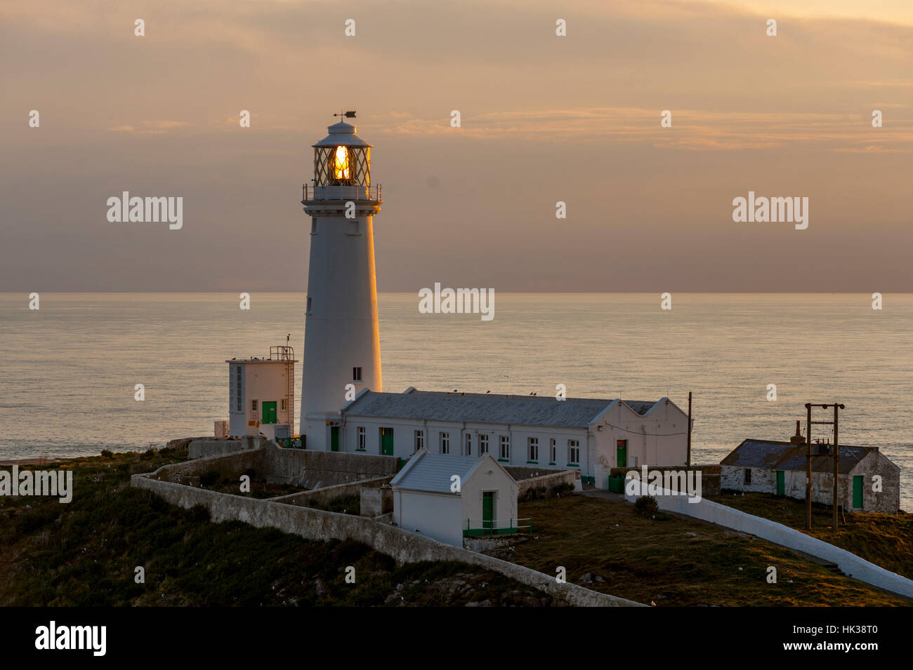 South Stack lighthouse on Holy Isle on trhe northwest tip of Anglesey Stock Photo