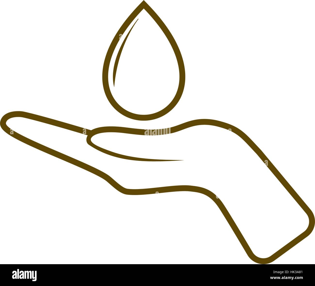 Hand and water drop icon Stock Vector Image & Art - Alamy