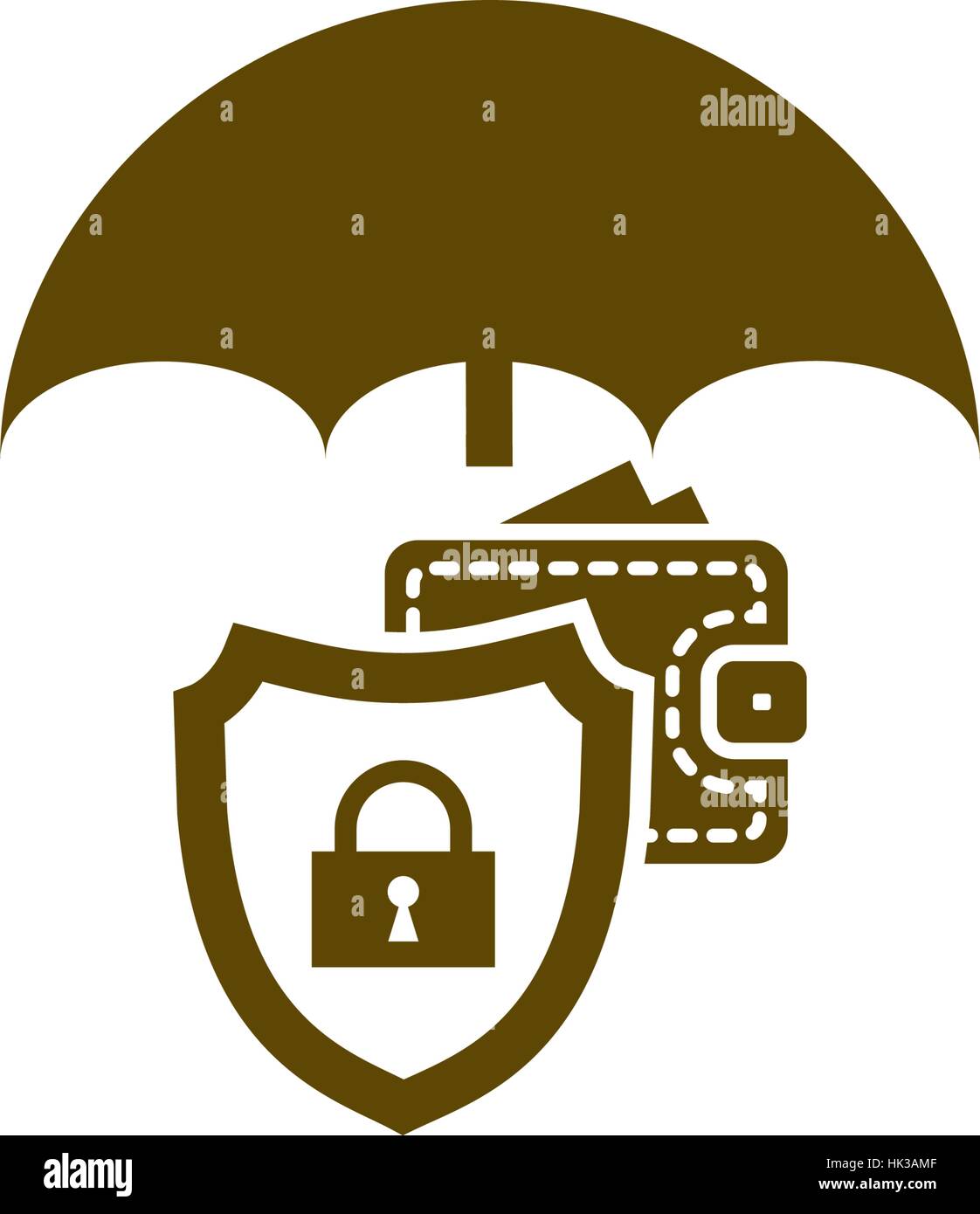 Wallet Protection Icon. Flat design style stock vector illustration ...