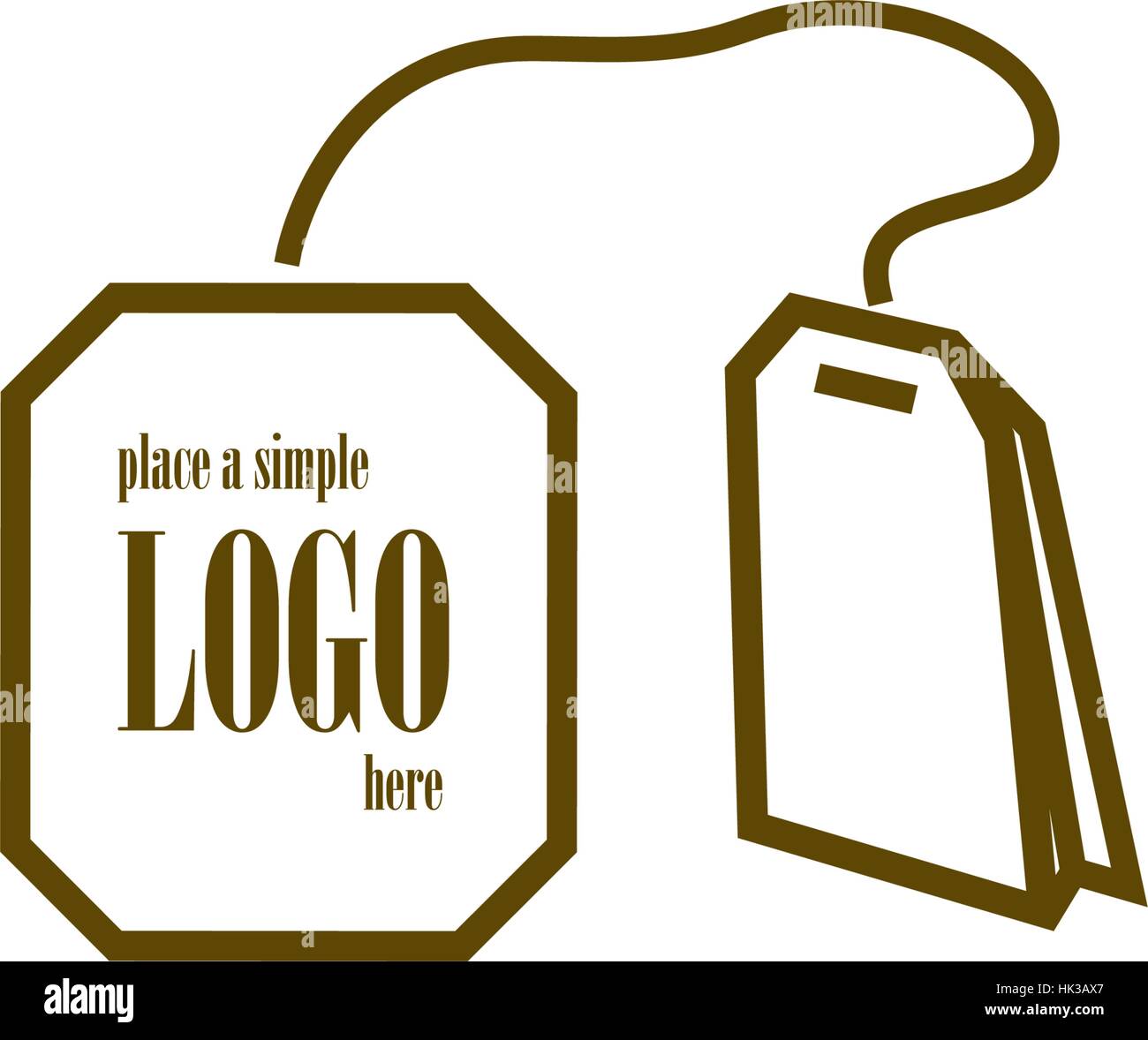 Teabag / tea bag line art icon for apps and websites Stock Vector