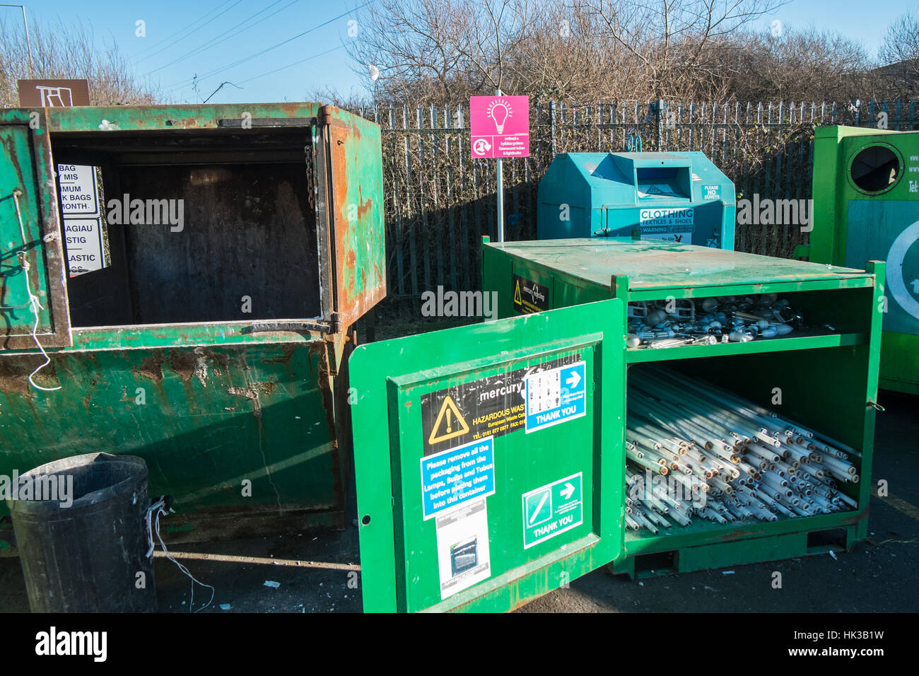 Recycling, centre, at, Trostre,Llanelli,Wales,U.K. Stock Photo