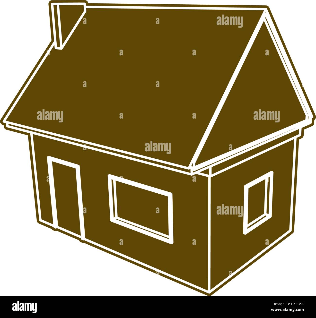 Flat paper cut style icon of house model vector illustration Stock ...