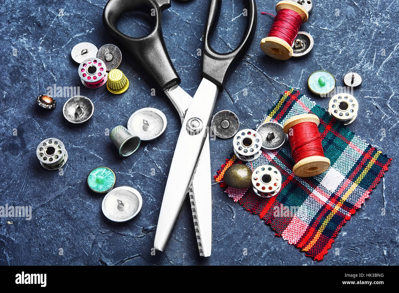 Scissors for cutting fabrics,patterns, fabrics,thread and buttons.Top