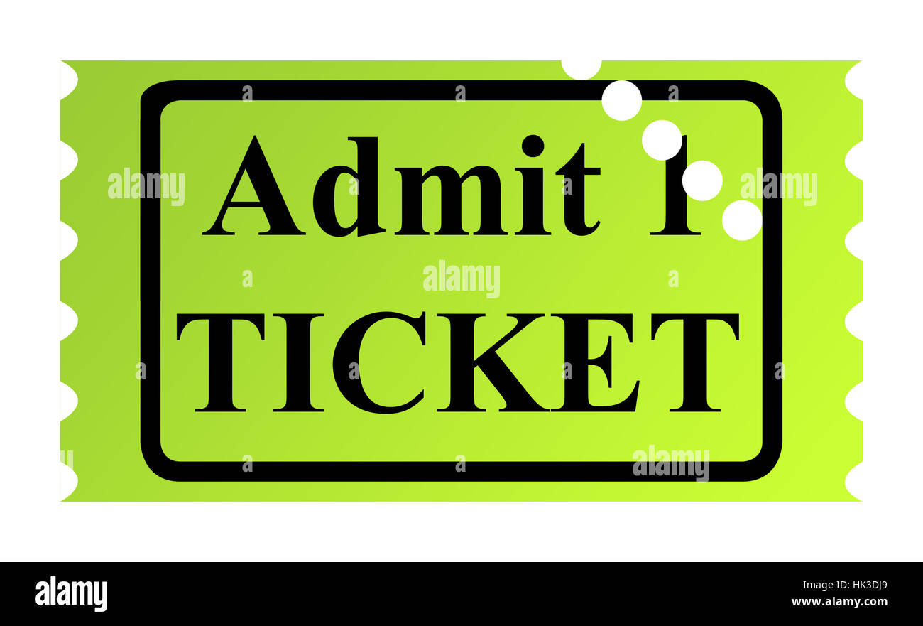 Admit one ticket isolated on white background Stock Photo - Alamy
