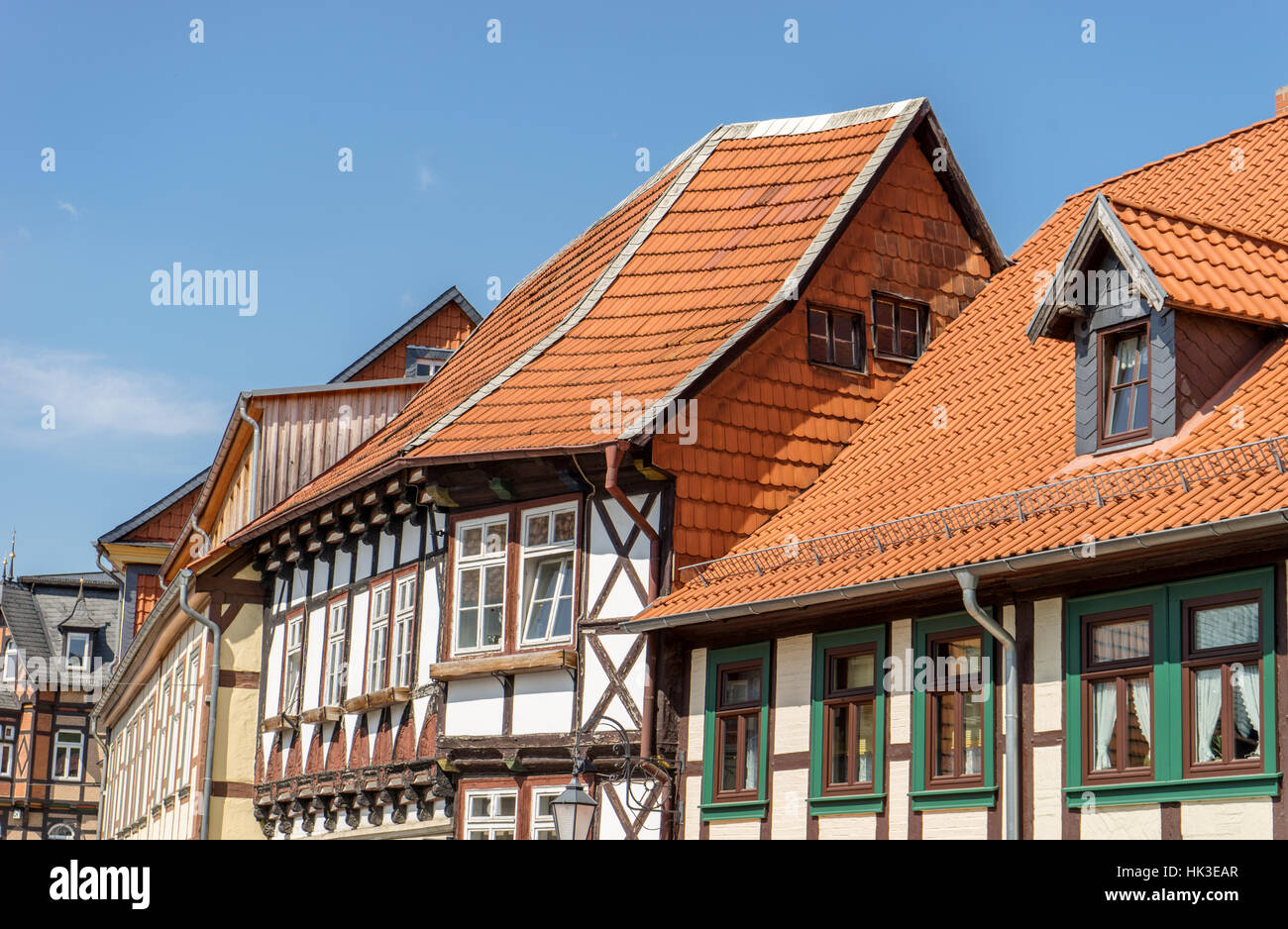 Half-timbered houses in Wernigerode old town Stock Photo