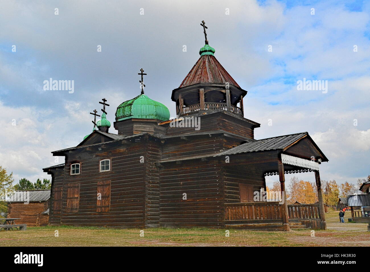 Taltsy Museum of Wooden Architectural and Ethnography Stock Photo