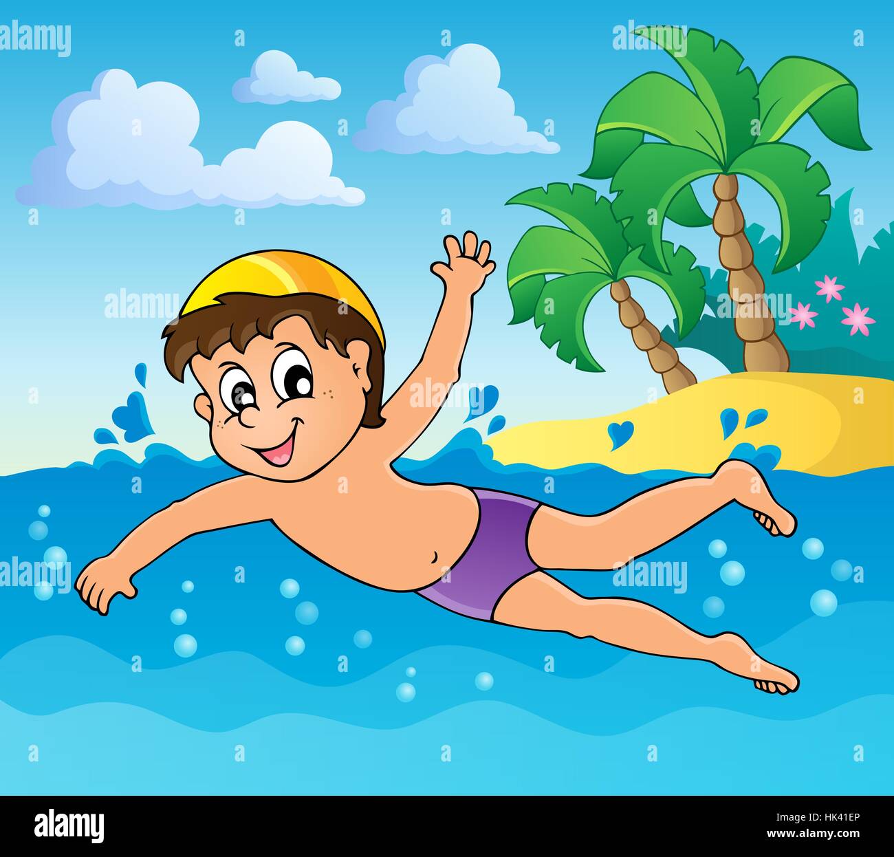 Переведи на английский плавать. Мальчик плавает в море. Иллюстрация купаться в море. Плавать в море картинка для детей. Мальчик купается в море.