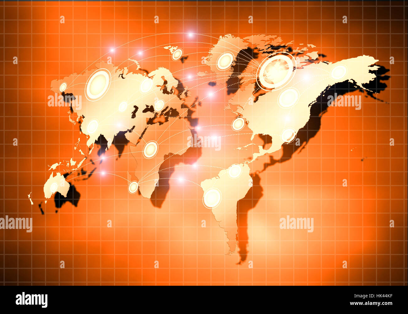 Background digital image of world map with connection lines Stock Photo ...