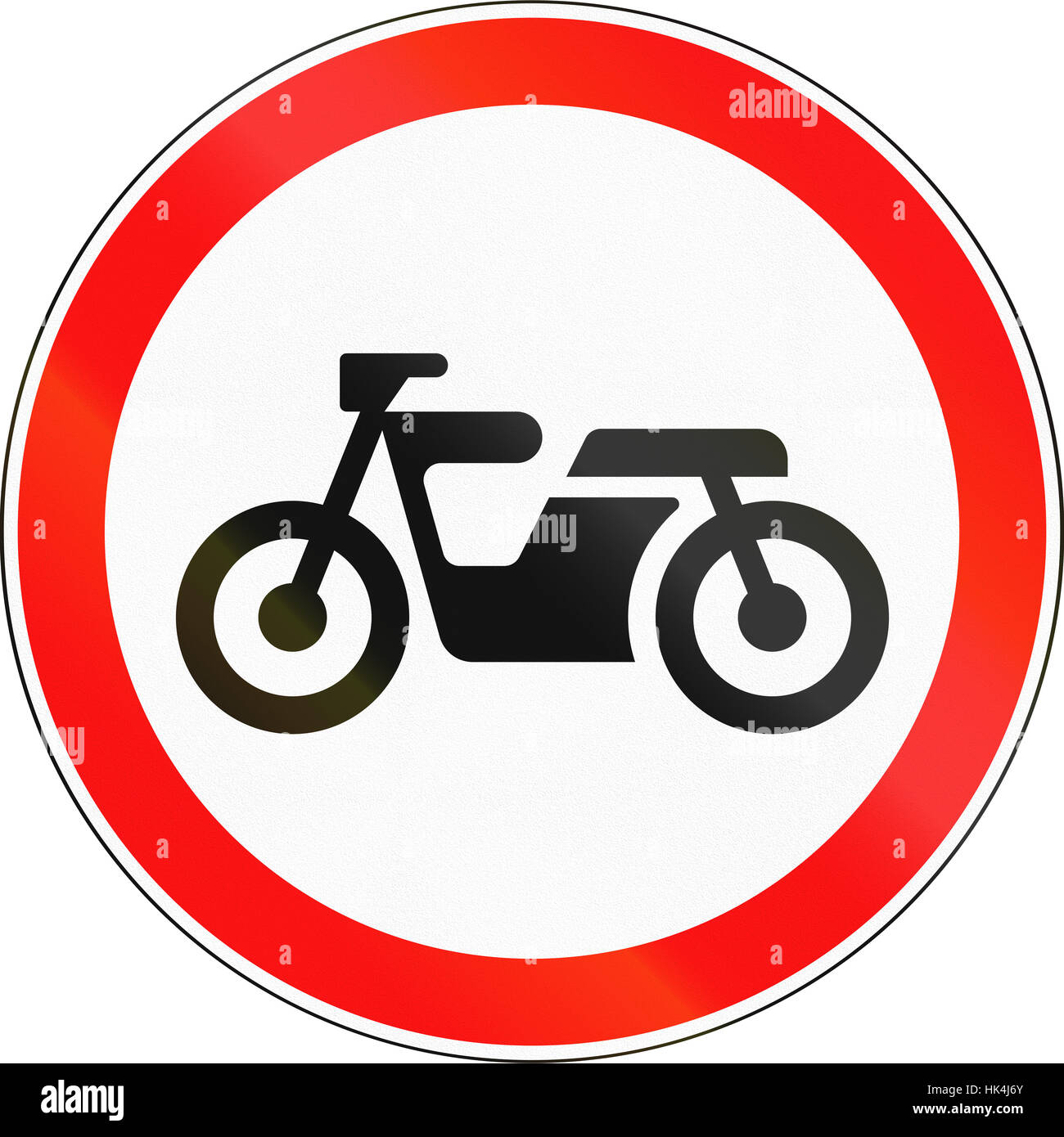 Road sign used in Russia No Mopeds Stock Photo Alamy
