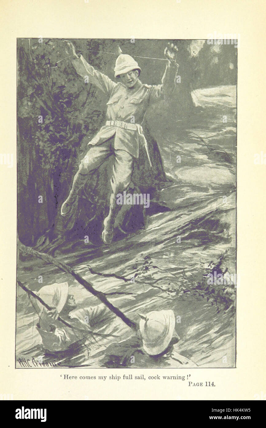 Fix Bay'nets! or, the Regiment in the Hills ... With ... illustrations by W. H. C. Groome Image taken from page 129 of 'Fix Bay'n Stock Photo
