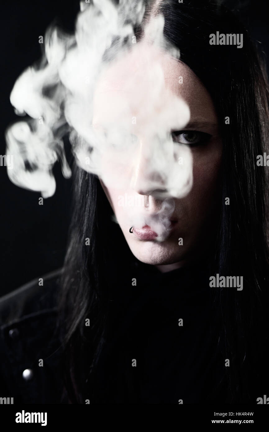 smoke, smoking, smokes, fume, cigarette, face, portrait Stock Photo - Alamy