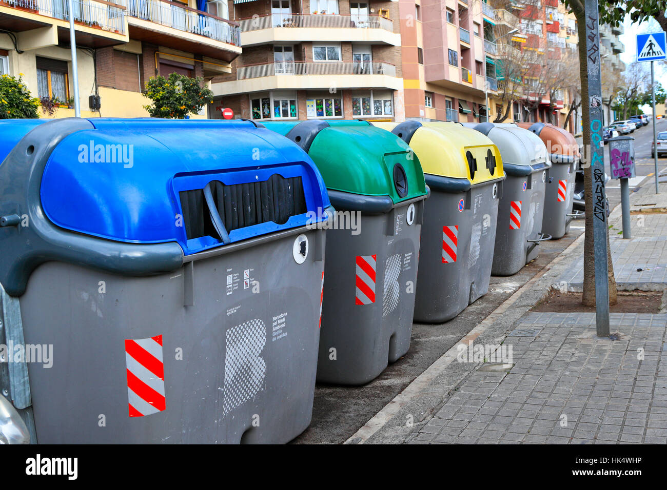 Colorful Waste Bins Stock Photos & Colorful Waste Bins Stock Images Alamy