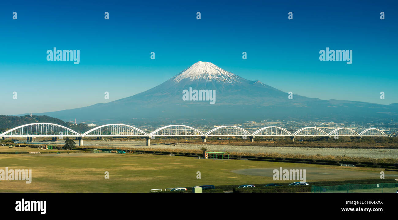 Mountain Fuji And Fuji River From Shizuoka Prefecture Stock Photo Alamy