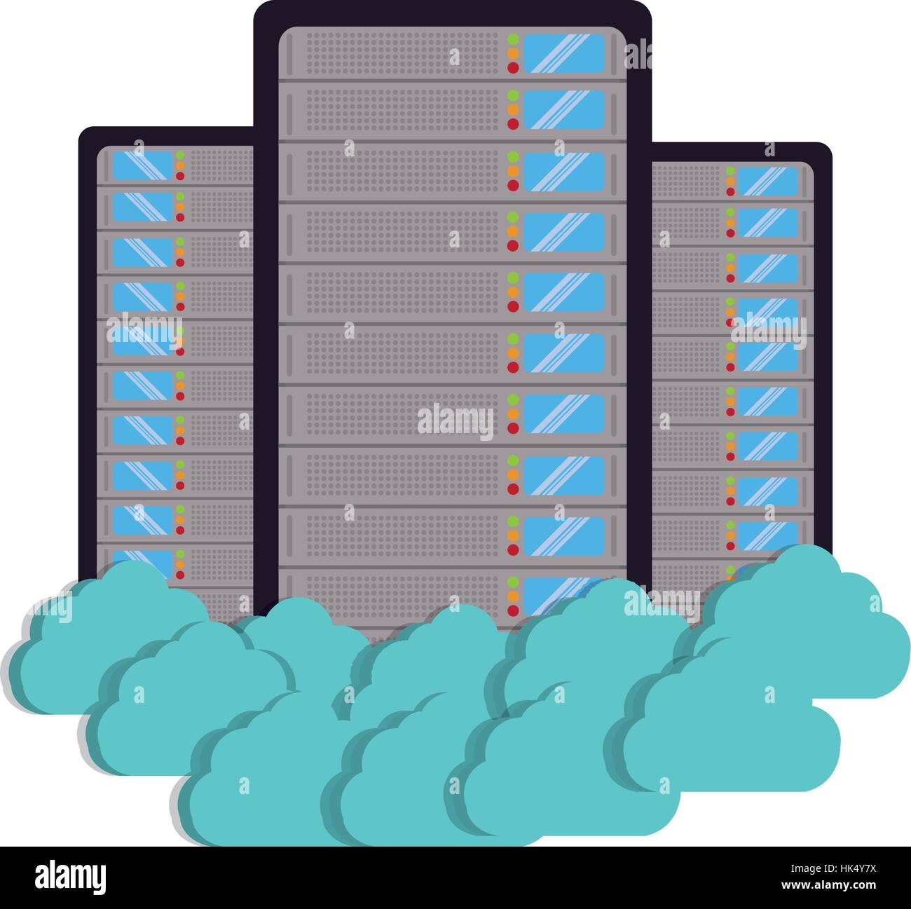 cloud data center server storage technology vector illustration eps 10 ...
