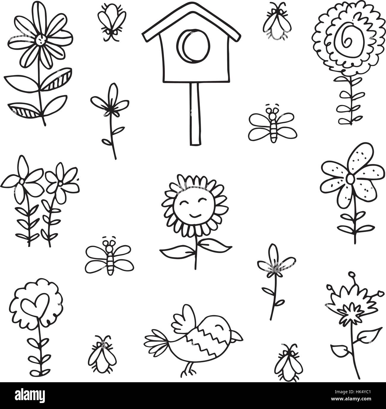 Doodle of spring with hand draw Stock Vector Image & Art - Alamy